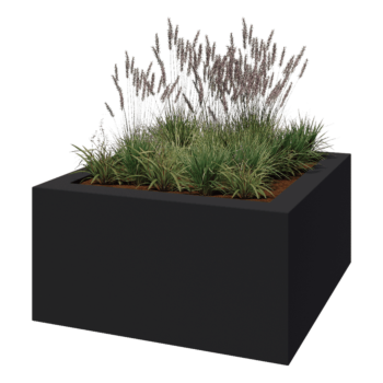 Fibreglass planter - Square - 160 x 160 x 80 cm - RAL7021 matt (black grey) - With bottom