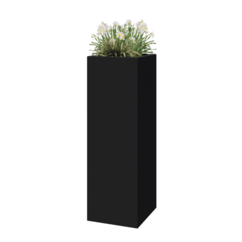 Fibreglass planter - Square - 40 x 40 x 120 cm - RAL7021 matt (black grey) - With bottom