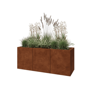 Corten steel planter XXL - Rectangle - 150 x 50 x 60 cm - Without bottom plate
