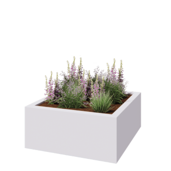 Fibreglass planter - Square - 140 x 140 x 60 cm - RAL9010 matt (white) - With bottom