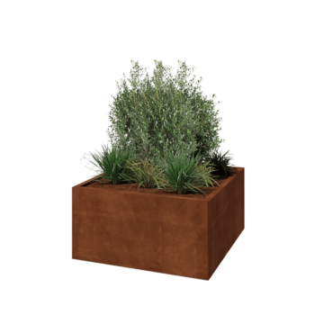 Corten steel planter - Square - 100 x 100 x 50 cm - Without bottom plate