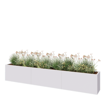 Steel planter XXL - Rectangle - 360 x 40 x 60 cm - RAL9005 matt (white) - Without bottom plate