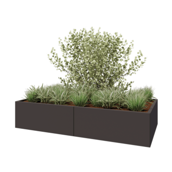 Steel planter XXL - Rectangle - 200 x 100 x 40 cm - RAL7016 matt (anthracite grey) - Without bottom plate