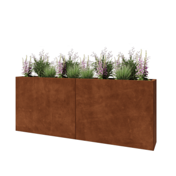 Corten steel planter XXL - Rectangle - 200 x 30 x 80 cm - Without bottom plate