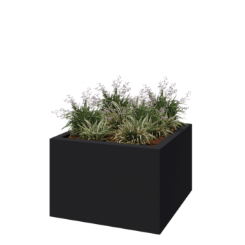 Fibreglass planter - Square - 120 x 120 x 80 cm - RAL7021 matt (black grey) - With bottom