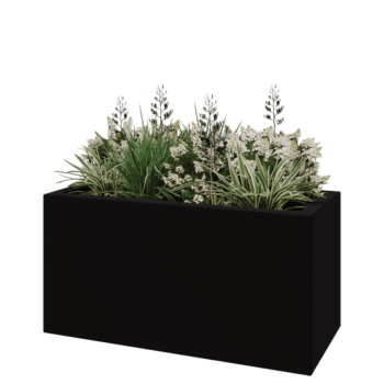 Fibreglass planter - Rectangle - 120 x 50 x 40 cm - RAL9005 matt (black) - With bottom