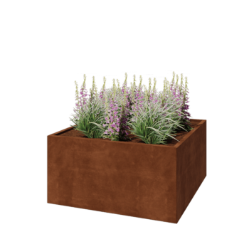 Corten steel planter - Square - 120 x 120 x 60 cm - With bottom plate