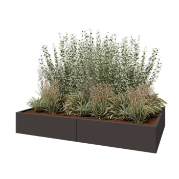 Steel planter XXL - Rectangle - 200 x 120 x 30 cm - RAL7016 matt (anthracite grey) - Without bottom plate