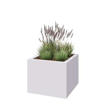 Fibreglass planter - Square - 100 x 100 x 80 cm - RAL9010 matt (white) - With bottom