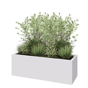 Fibreglass planter - Rectangle - 120 x 40 x 40 cm - RAL9010 matt (white) - With bottom