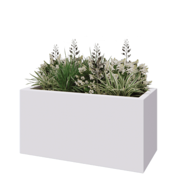 Fibreglass planter - Rectangle - 120 x 50 x 40 cm - RAL9010 matt (white) - With bottom