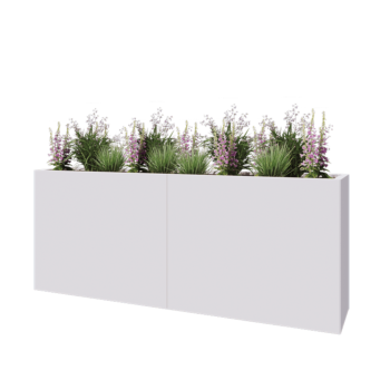 Steel planter XXL - Rectangle - 200 x 40 x 80 cm - RAL9005 matt (white) - Without bottom plate