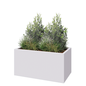 Fibreglass planter - Rectangle - 100 x 50 x 50 cm - RAL9010 matt (white) - With bottom