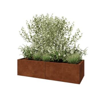 Corten steel planter XXL - Rectangle - 160 x 60 x 40 cm - Without bottom plate
