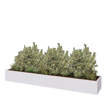 Steel planter XXL - Rectangle - 360 x 60 x 40 cm - RAL9005 matt (white) - Without bottom plate