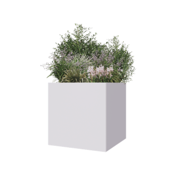 Steel planter - Square - 70 x 70 x 70 cm - RAL9005 matt (white) - Without bottom plate