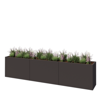 Steel planter XXL - Rectangle - 360 x 50 x 80 cm - RAL7016 matt (anthracite grey) - Without bottom plate
