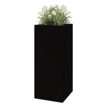 Fibreglass planter - Square - 50 x 50 x 120 cm - RAL9005 matt (black) - With bottom