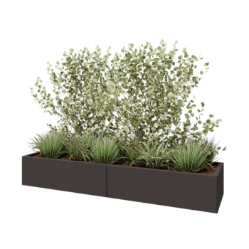 Steel planter XXL - Rectangle - 200 x 50 x 30 cm - RAL7016 matt (anthracite grey) - With bottom plate