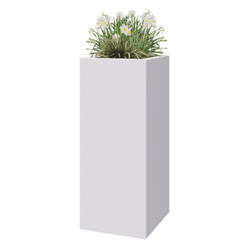 Fibreglass planter - Square - 50 x 50 x 120 cm - RAL9010 matt (white) - With bottom