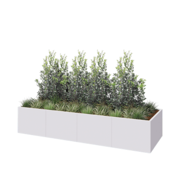 Steel planter XXL - Rectangle - 320 x 100 x 60 cm - RAL9005 matt (white) - Without bottom plate