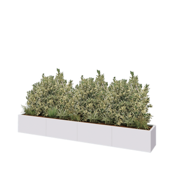 Steel planter XXL - Rectangle - 320 x 40 x 40 cm - RAL9005 matt (white) - Without bottom plate