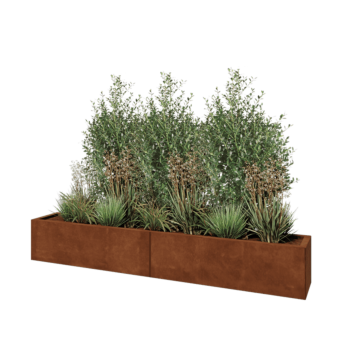 Corten steel planter XXL - Rectangle - 200 x 30 x 30 cm - Without bottom plate