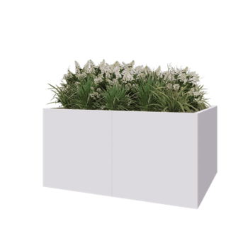 Steel planter XXL - Rectangle - 160 x 120 x 80 cm - RAL9005 matt (white) - Without bottom plate