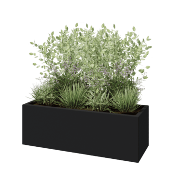 Fibreglass planter - Rectangle - 120 x 40 x 40 cm - RAL7021 matt (black grey) - With bottom