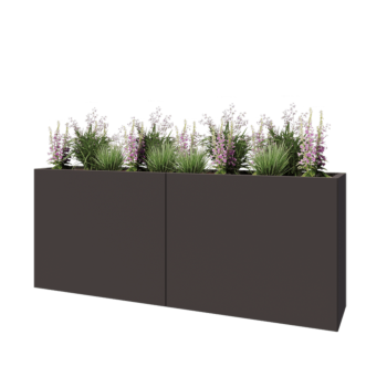 Steel planter XXL - Rectangle - 200 x 40 x 80 cm - RAL7016 matt (anthracite grey) - With bottom plate