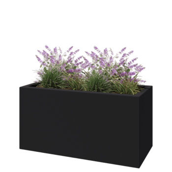 Fibreglass planter - Rectangle - 120 x 50 x 60 cm - RAL7021 matt (black grey) - With bottom