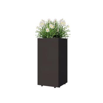 Steel planter - Square - 40 x 40 x 80 cm - Other RAL colour - With bottom plate - With legs