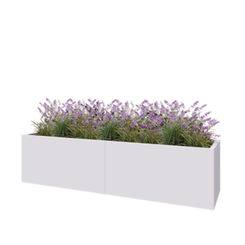 Steel planter XXL - Rectangle - 200 x 50 x 50 cm - RAL9005 matt (white) - Without bottom plate