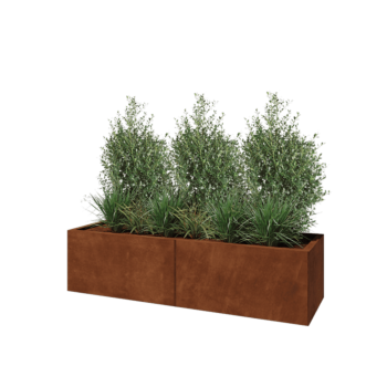 Corten steel planter XXL - Rectangle - 160 x 50 x 40 cm - Without bottom plate