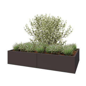 Steel planter XXL - Rectangle - 200 x 120 x 40 cm - RAL7016 matt (anthracite grey) - Without bottom plate