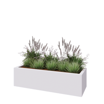 Fibreglass planter - Rectangle - 150 x 50 x 40 cm - RAL9010 matt (white) - With bottom