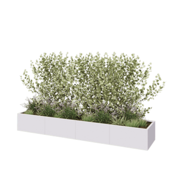 Steel planter XXL - Rectangle - 320 x 60 x 40 cm - RAL9005 matt (white) - Without bottom plate