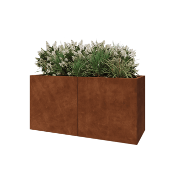 Corten steel planter XXL - Rectangle - 160 x 60 x 80 cm - With bottom plate