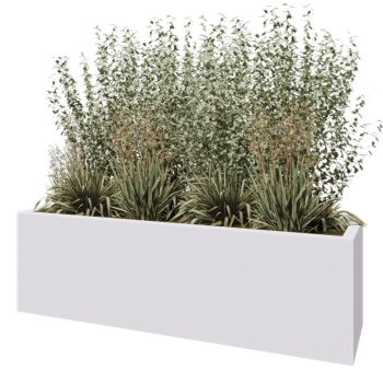 Fibreglass planter - Rectangle - 200 x 50 x 60 cm - RAL9010 matt (white) - With bottom