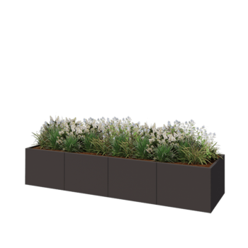 Steel planter XXL - Rectangle - 320 x 80 x 60 cm - RAL7016 matt (anthracite grey) - Without bottom plate