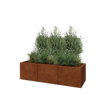 Corten steel planter XXL - Rectangle - 150 x 50 x 40 cm - Without bottom plate
