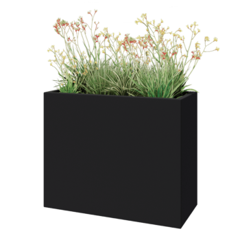Fibreglass planter - Rectangle - 100 x 40 x 80 cm - RAL7021 matt (black grey) - With bottom