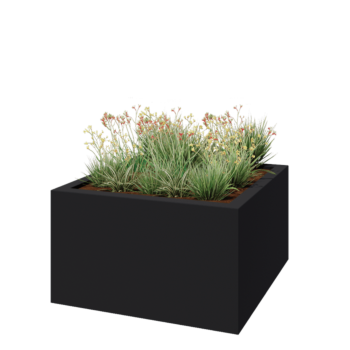 Fibreglass planter - Square - 140 x 140 x 80 cm - RAL7021 matt (black grey) - With bottom