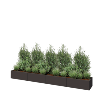 Steel planter XXL - Rectangle - 320 x 40 x 30 cm - RAL7016 matt (anthracite grey) - Without bottom plate