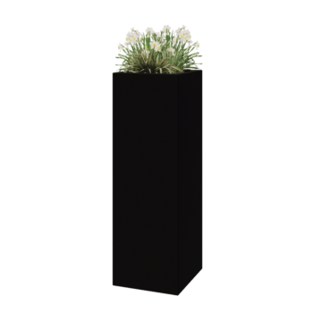 Fibreglass planter - Square - 40 x 40 x 120 cm - RAL9005 matt (black) - With bottom