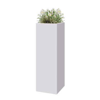 Fibreglass planter - Square - 40 x 40 x 120 cm - RAL9010 matt (white) - With bottom