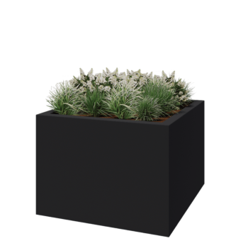 Fibreglass planter - Square - 140 x 140 x 100 cm - RAL7021 matt (black grey) - With bottom