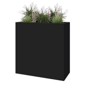 Fibreglass planter - Rectangle - 100 x 40 x 100 cm - RAL7021 matt (black grey) - With bottom