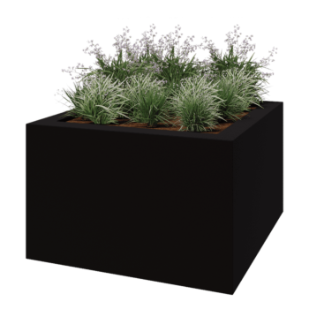 Fibreglass planter - Square - 160 x 160 x 100 cm - RAL9005 matt (black) - With bottom