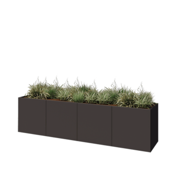 Steel planter XXL - Rectangle - 320 x 60 x 80 cm - RAL7016 matt (anthracite grey) - Without bottom plate